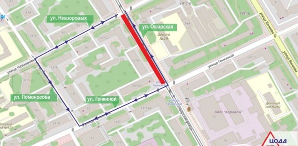 В Нижнем Новгороде частично ограничен проезд по ул. Ошарской В Нижнем Новгороде частично ограничен проезд по ул. Ошарской