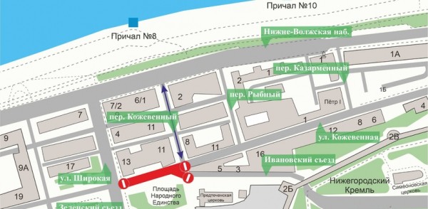 Движение транспорта по Ивановскому съезду и площади Народного единства будет временно ограничено