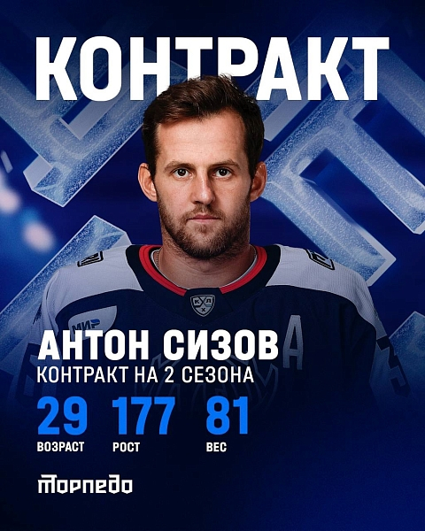 Защитник Антон Сизов вновь будет играть за нижегородское «Торпедо» Защитник Антон Сизов вновь будет играть за нижегородское «Торпедо»